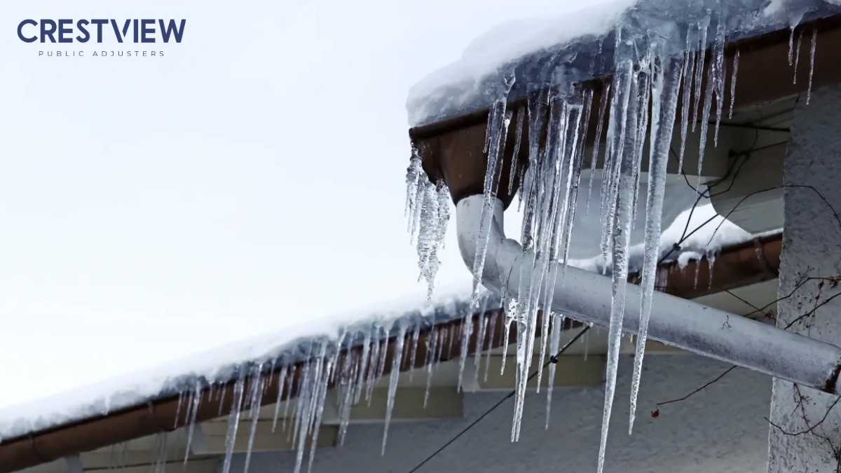 assessing water damage from melting snow and ice