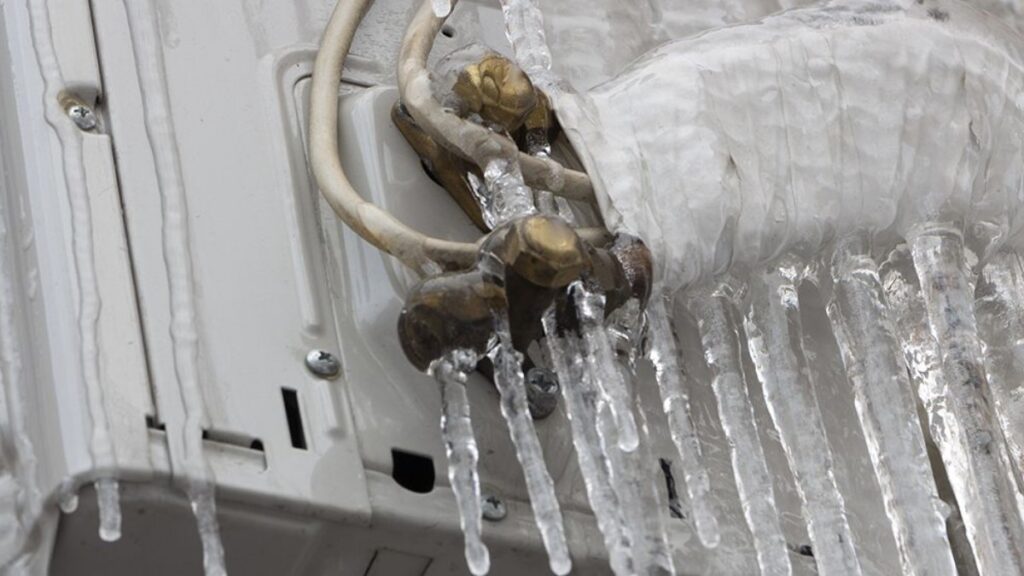 frozen pipe to ac unit