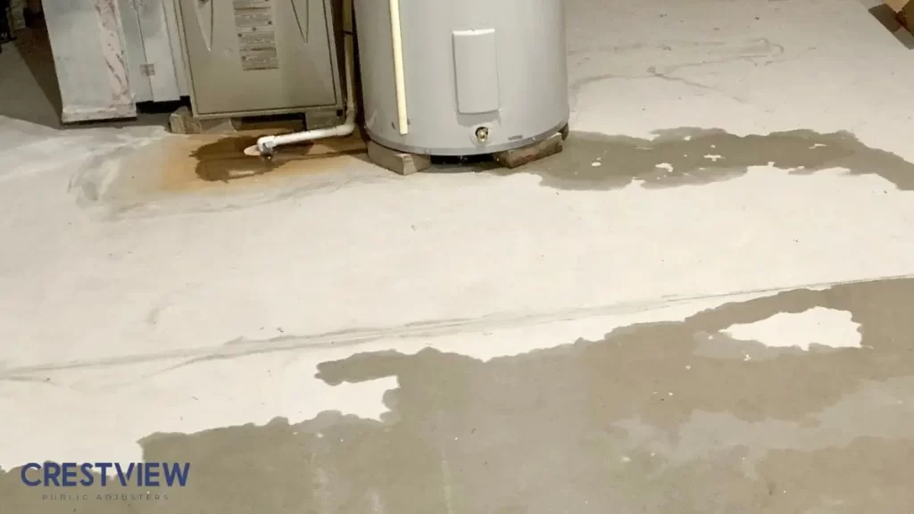 Does Homeowners Insurance Cover Sump Pump Failure In Nj And Ny? 3 standing-water-on-concrete-floor-around-water-heater