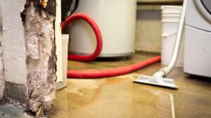 Blog 4 Commercial water damage in New Jersey showing a flooded floor and active water removal