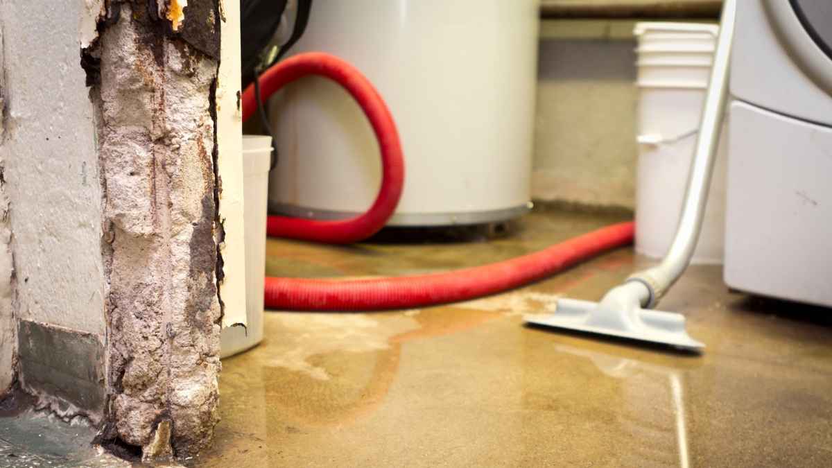 Blog 1 Commercial water damage in New Jersey showing a flooded floor and active water removal