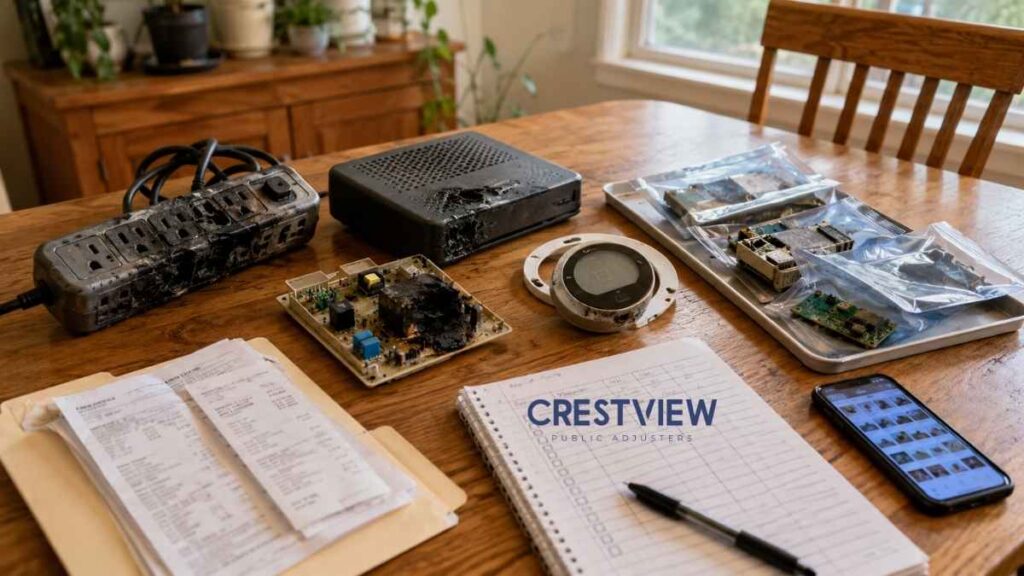 No Burn Marks? Proving A New York Lightning Strike Insurance Claim 4 burned-electronics-documented-for-home-insurance-claim