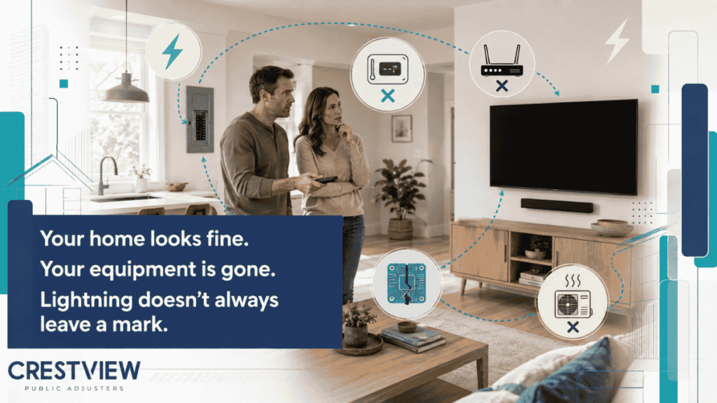 No Burn Marks? Proving A New York Lightning Strike Insurance Claim 3 couple-discovering-hidden-surge-damage-to-home-electronics