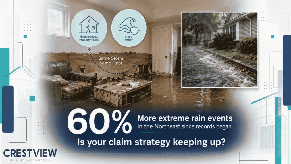 Which Policy Applies To Fall Flash Flood Insurance Claims In Ny And Nj? 3 flooded-living-room-split-between-two-policy-types