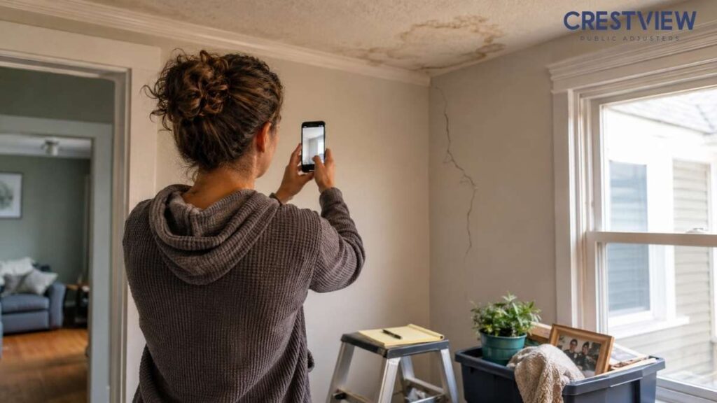 homeowner-photographing-storm-damage-for-insurance-claim