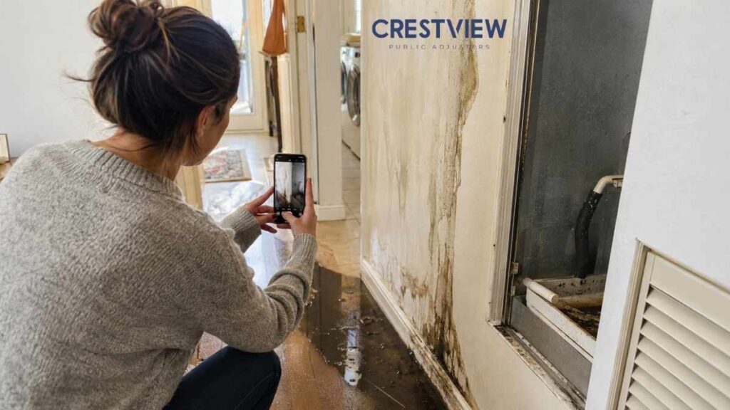 Ac Unit Water Damage Claim: What New York Policies Cover This Fall 2 homeowner-photographing-water-damage-on-wall